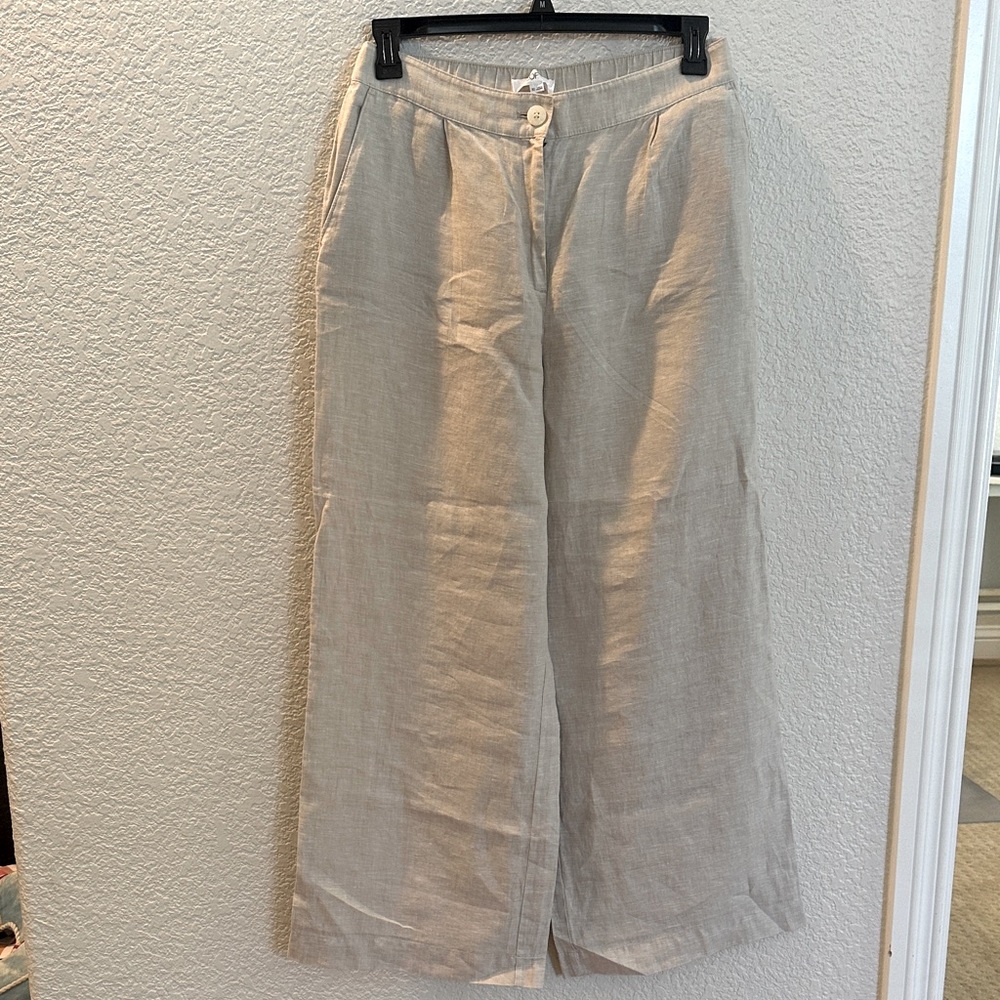 Light Beige Linen Blend Pants